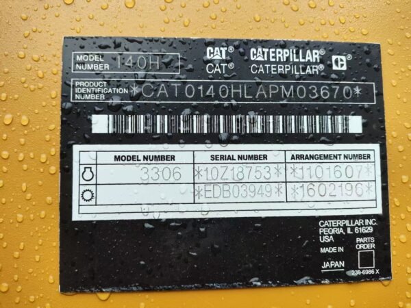 Caterpillar 140H Motor Grader